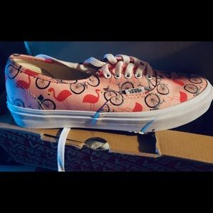 Vans Sneakers pink Tropical Flamingo & Bike unisex